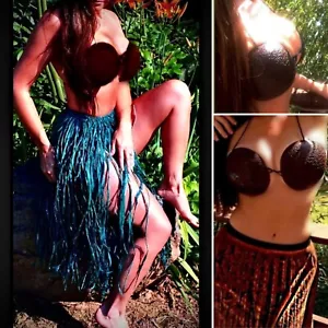 Top bikini Hawaiian Party Luau conchiglie di cocco sirena adatto A-D - Foto 1 di 7