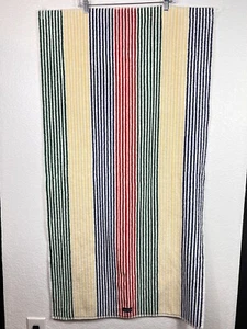 Nautica Bath Towel 100% Cotton Pin Striped Red Blue Yellow Green Made in USA - Picture 1 of 11