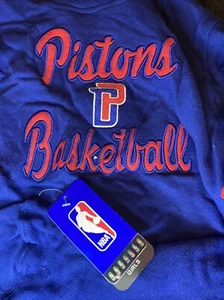 NEW NBA STORE DETROIT PISTONS Girls Large 14 Royal Blue Stitched PullOver Hoodie - Picture 1 of 2