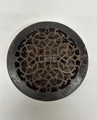 Grelha de ventilação antiga 1875 vitoriana Tuttle Bailey ferro fundido registro piso persianas - Imagem 1 de 4