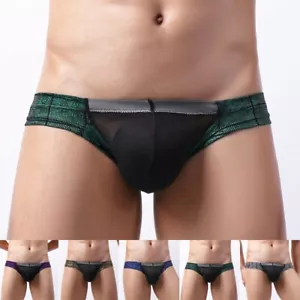 Slip intimo comodo perizoma vita bassa M-XL uomo pelle verniciata caldo - Foto 1 di 15