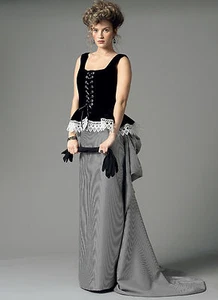 NEW OOP VICTORIAN STEAMPUNK DRESS GOWN CORSET TOP SKIRT PATTERN BUTTERICK B5969 - Picture 1 of 6