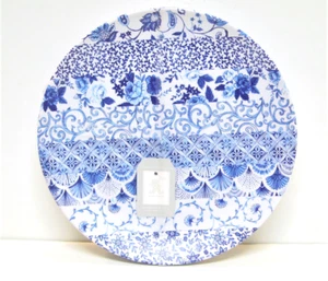 Set / 4 Rachel Ashwell Home Melamine 11" Dinner Plates Delft Blue - Picture 1 of 1