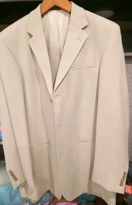 Geoffrey Beene Men's Tan Vintage Suit Sz 42L Formal Jacket Excellent C. 100%Silk - Picture 1 of 7