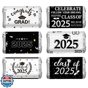 Graduation Party Decorations, 2025 Graduation Candy Stickers, 120 PCS Black W - Picture 1 of 5