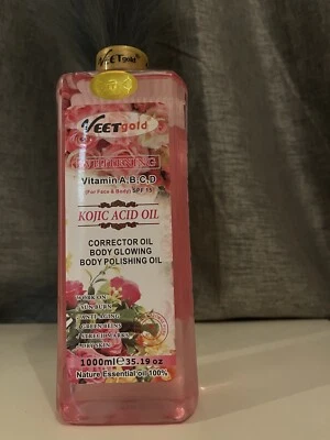 Veet Gold Kojic Acid Vit A, B, C, D Body Corrector Polishing Glowing Oil 1000ml