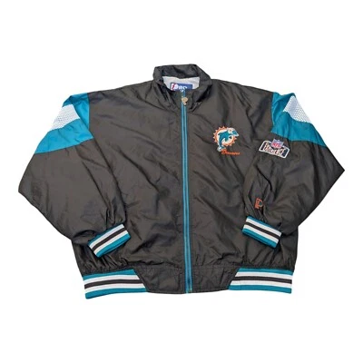 PRO PLAYER Vintage 90s Miami Dolphins NFL Football Lightweight Jacket SIize  XL - Image 1 of 4