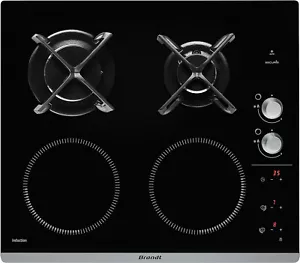 BRANDT BPI6414BM Mixed Gas and Induction Hob 60 cm 4 Hobs counter top - Picture 1 of 4