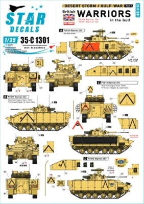 Star Decals 1/35 DESERT STORM & GULF WAR Part 1 BRITISH WARRIORS IN THE GULF - Image 1 of 3