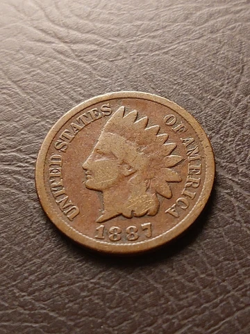 U.S. 1887 Indian Head Cent Copper Coin One Cent Small Cents Cover