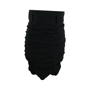Valia Junior Size 7 Black Ruched Pencil Mini Skirt Pinup Rockabilly High Waist - Picture 1 of 6