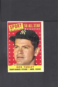 1958 Topps #493 Bob Turley-2--Yankees--sin pliegues--en muy buen estado/excelente - Imagen 1 de 2