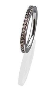Ernstes Design Ring ED vita Vorsteckring rundherum mit Steinen in braun R265 BR - Bild 1 von 10
