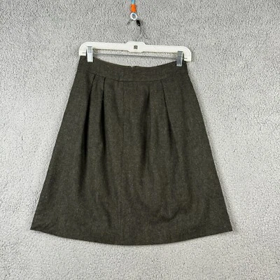 Falda Uniqlo Mujer Talla 4 Verde Oscuro Lana Mezcla Seda Forrada Plisada 21L Foto 1 de 4