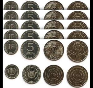 BURUNDI 5 (x) 4 pezzi monete SET, 1 5 10 50 franchi 1980 2011, UNC (20 monete) - Foto 1 di 4