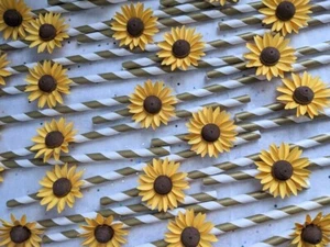 3D Sunflower Paper Straw - Picture 1 of 2