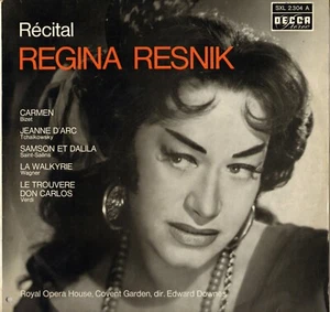 REGINA RESNIK OPERA RECITAL LP 1964 DECCA SXL 2304 STEREO - Imagen 1 de 3