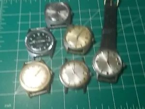 Konvolut 6 Vintage mechanische Herrenuhren für Herren - für Teile oder Reparaturbehälter 1 - Bild 1 von 12