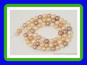 Perle d'acqua dolce rotonde naturali 6 mm-7 mm ROSA, VIOLA, ORO, BIANCHE (non tinte) - Foto 1 di 2