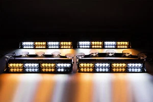 4X Amber/White 16 LED Windshield Dash Strobe Lights For Silverado 1500 2500 3500 - Picture 1 of 12
