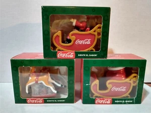 Coca Cola Chrismas Santa's sleigh 2018 New 3 pieces - Picture 1 of 4