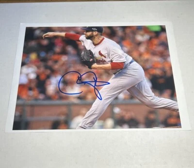 Foto 8x10 firmada por Chris Carpenter Cardinals 2012 Post Temporada Serie Mundial Foto 1 de 3