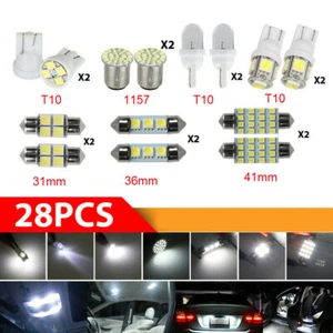 28Pcs Car Interior LED Lights Kit For Dome License Plate Lamp Bulbs Accessories - Picture 1 of 12