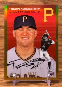 Tarjeta de novato Travis Swaggerty Gold Refractor/50 | 2023 cromo platino piratas - Imagen 1 de 2