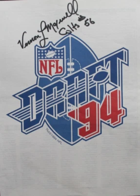 Vernon Maxwell Arizona State Colts Autographed Signed 1994 Draft Program - Image 1 of 4