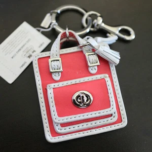 NWT COACH Leather Keychain 63836 Mini Handbag Purse Charm/ Key Ring FOB NEW - Picture 1 of 6