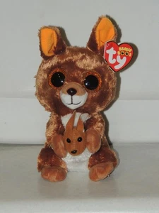 Peluche imbottito TY Beanie Boos KIPPER marrone canguro (occhi glitter) nuovo con etichetta - Foto 1 di 5