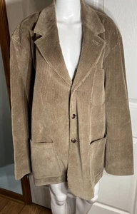 VTG Pendleton Tan Corduroy Sports Coat Blazer Barn Coat Jacket XL 48 Elbow Patch - Picture 1 of 15