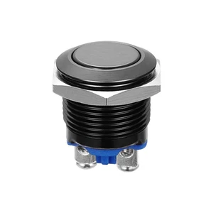 16mm Black Momentary Push Button Switch for 12V Car RV Easy Installation - Picture 1 of 10