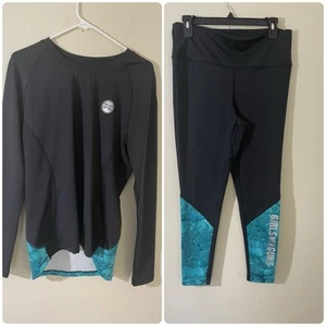 Girls With Guns GWG Blue Camo Activewear Set Leggings & Top Baselayer Hunting L - Picture 1 of 10