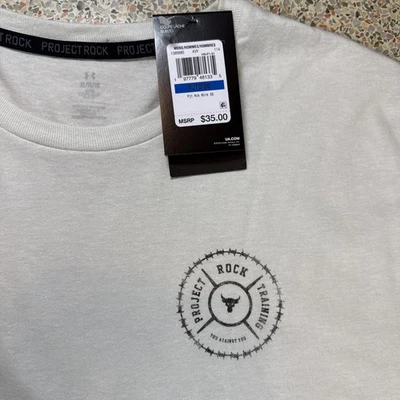 Under Armour Project Rock Wire SS Tee Gym Training Cream T-Shirt 1389985 Men XL - Image 1 of 4