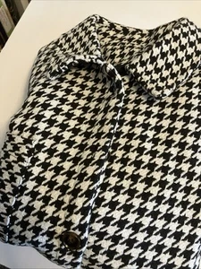 Women’s Houndstooth Lined Blazer Jacket Size Medium C420 - Picture 1 of 7