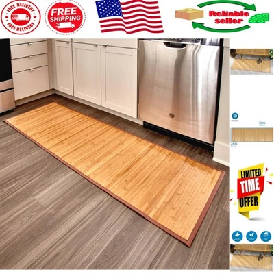 Corredor de piso de bambú ecológico resistente al agua - 72"x24" para todos los espacios interiores Foto 1 de 4