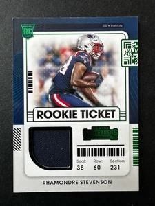 Panini Contenders 2021 Rhamondre Stevenson Patriots Rookie Ticket RC Patch NFL - Bild 1 von 2