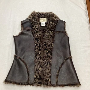 Cripple Creek Kunstleder & Fell Weste Damen L braun ärmellos Western - Bild 1 von 8