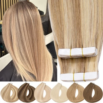 Толстая лента на всю голову в Remy для наращивания человеческих волос кожи утка подсветка 60 шт = 100 г - Изображение 1 из 4