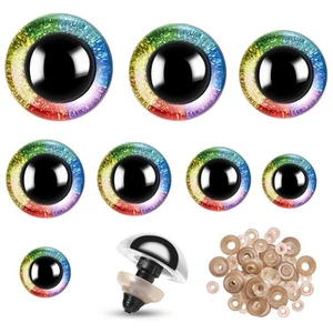 160pcs Rainbow Glitter Safety Eyes for Amigurumi Large Plastic Eye for Stuffe... - Picture 1 of 7