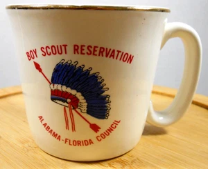 vintage BSA Boy Scouts Reservation Alabama Florida Council ceramic coffee mug - Picture 1 of 7