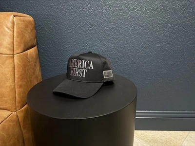 America First Embroidered Black Hat - Image 1 of 2