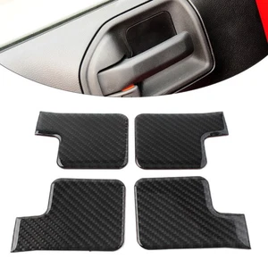 4x Carbon Fiber Interior Door Handle Bowl Cover Trim For Jeep Wrangler JK 11-17 - Foto 1 di 12