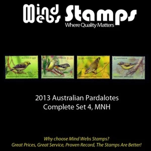 Australian Decimal Stamps, 2013 Australian Pardalotes, Complete Set 4, MNH - Picture 1 of 2