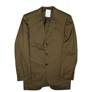 SÖR REGENT Herren Jacke Sakko Blazer % 100 Seide Luxus 52 L Braun gestreift NEU - Bild 1 von 3