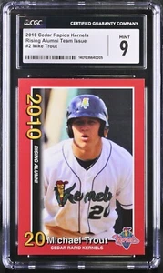 2010 Cedar Rapids Kernels Rising Alumni Team Issue #2 Mike Trout RED CGC 9 MT - Picture 1 of 2