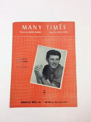 Many Times Jessie Barnes Recorded Eddie Fisher RCA 1953 Vintage Sheet Music Pop - Image 1 of 4