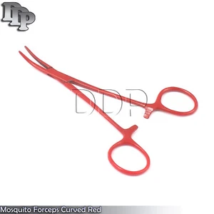 Mosquito Forceps Curved 5" Red Color Surgical Instruments  - Picture 1 of 4