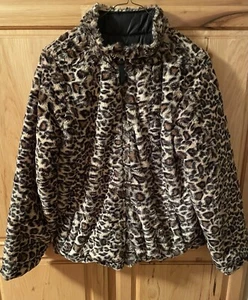 GIRL’S “SO” FAUX FUR LEOPARD WINTER JACKET SIZE 16 - Picture 1 of 8